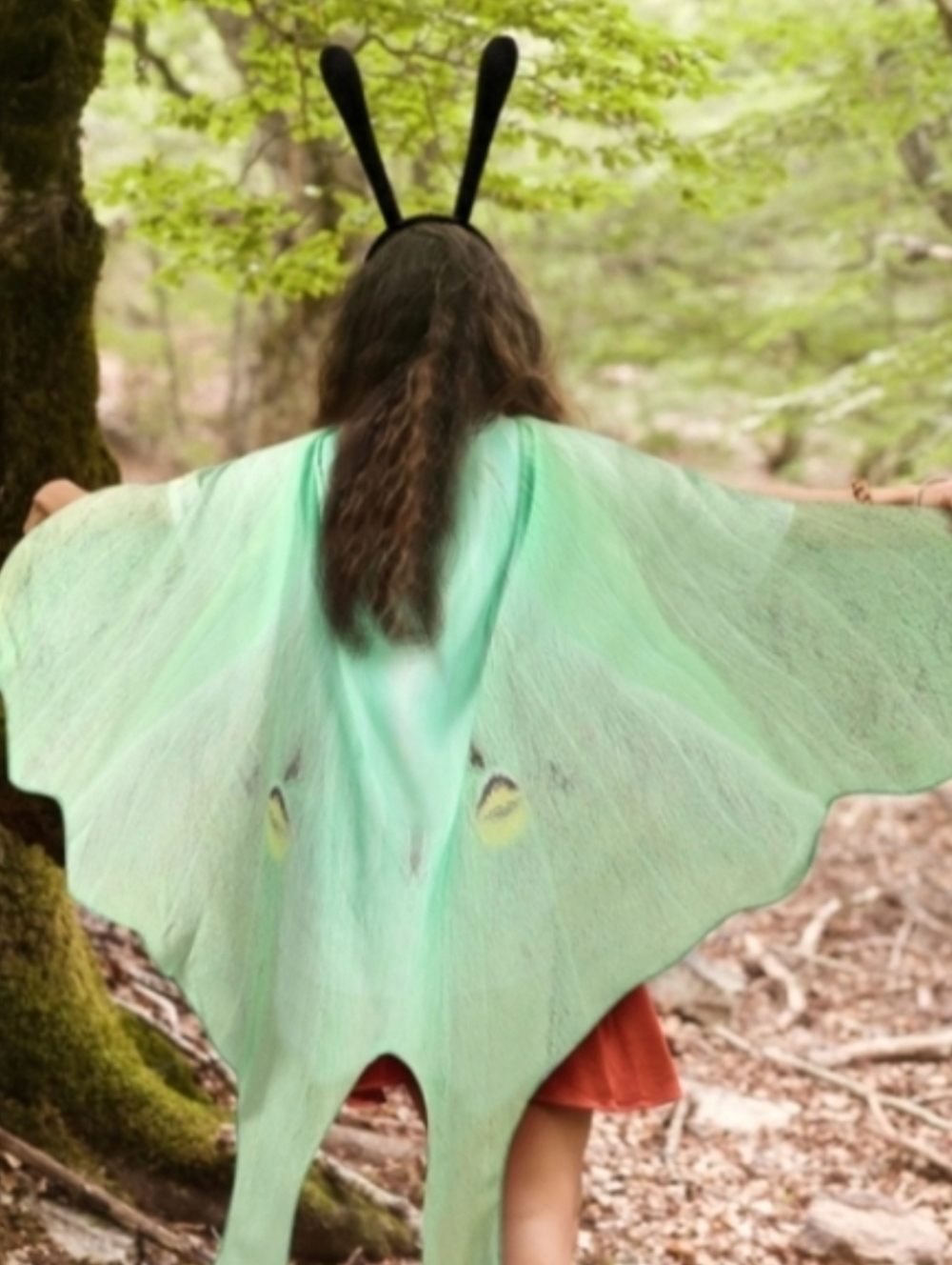 Mint Green Luna Moth Festival Butterfly Costume Set Fairy Wings Butterflies - Picture 6 of 12
